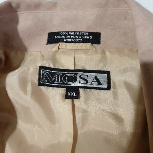 MOSA mens XXL jacket soft material casual or evening wear tan beige color nice - Picture 2 of 7
